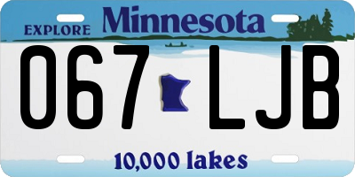 MN license plate 067LJB