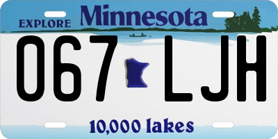 MN license plate 067LJH