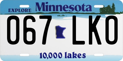 MN license plate 067LKO