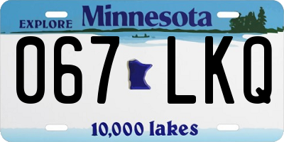 MN license plate 067LKQ
