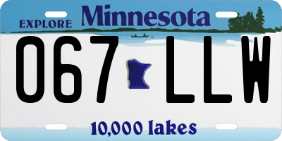 MN license plate 067LLW