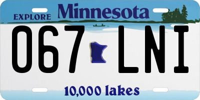 MN license plate 067LNI