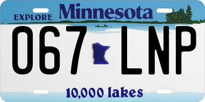 MN license plate 067LNP
