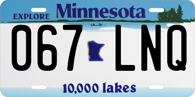 MN license plate 067LNQ