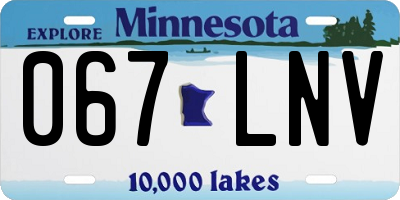 MN license plate 067LNV