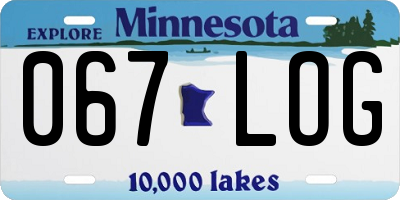 MN license plate 067LOG