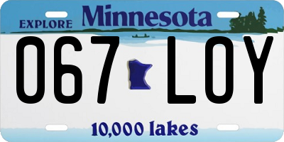 MN license plate 067LOY