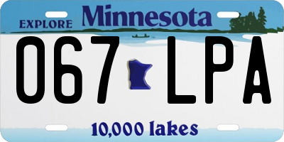 MN license plate 067LPA