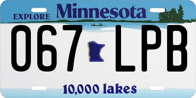 MN license plate 067LPB