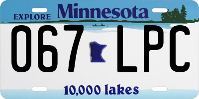 MN license plate 067LPC