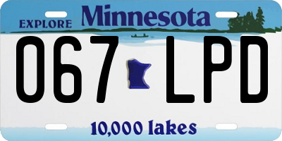 MN license plate 067LPD