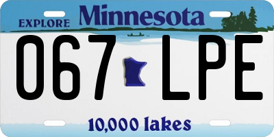MN license plate 067LPE
