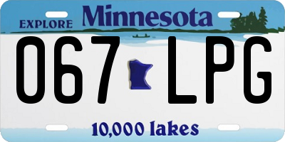 MN license plate 067LPG