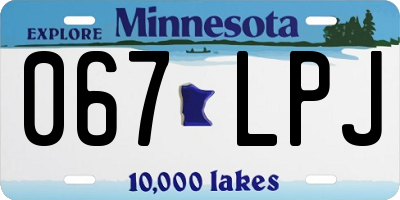 MN license plate 067LPJ