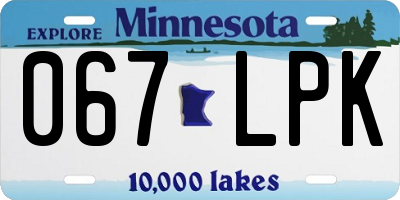 MN license plate 067LPK