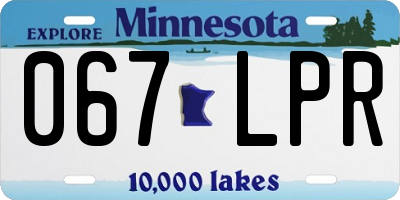 MN license plate 067LPR