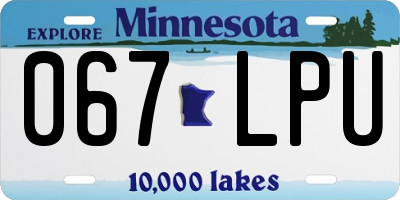 MN license plate 067LPU