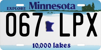MN license plate 067LPX
