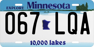 MN license plate 067LQA