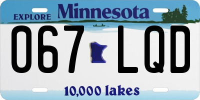 MN license plate 067LQD