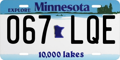 MN license plate 067LQE