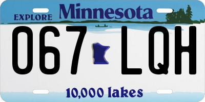 MN license plate 067LQH