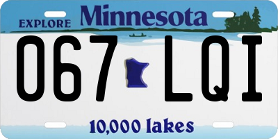 MN license plate 067LQI