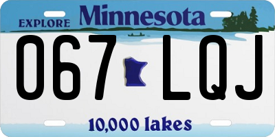 MN license plate 067LQJ
