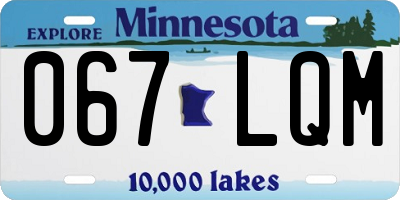 MN license plate 067LQM