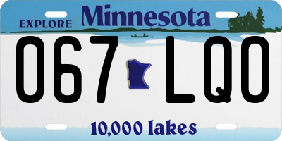 MN license plate 067LQO
