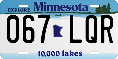 MN license plate 067LQR