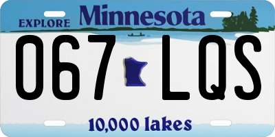 MN license plate 067LQS