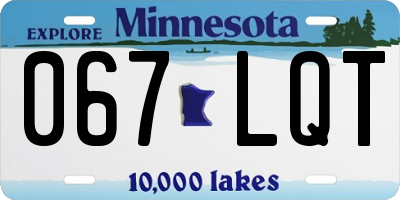 MN license plate 067LQT