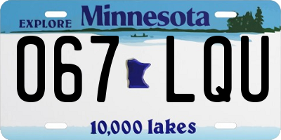 MN license plate 067LQU