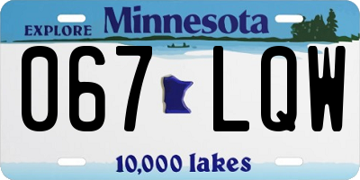 MN license plate 067LQW