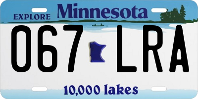 MN license plate 067LRA