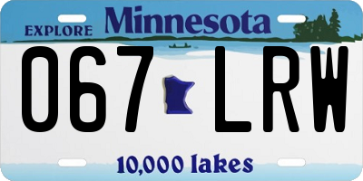 MN license plate 067LRW