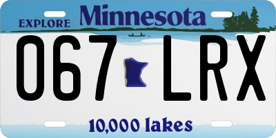 MN license plate 067LRX