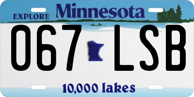 MN license plate 067LSB