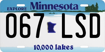 MN license plate 067LSD