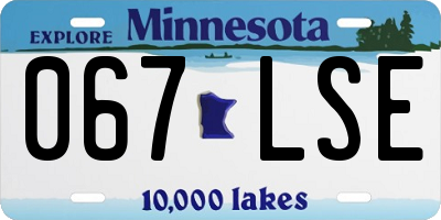 MN license plate 067LSE