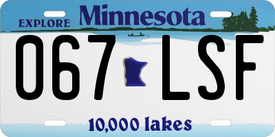MN license plate 067LSF