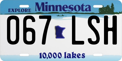MN license plate 067LSH