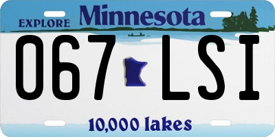 MN license plate 067LSI