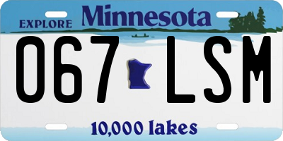 MN license plate 067LSM