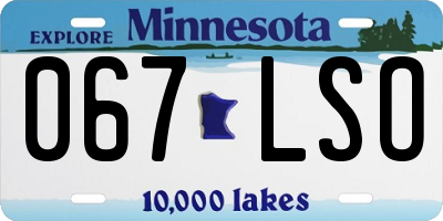 MN license plate 067LSO