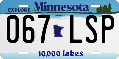 MN license plate 067LSP