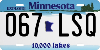 MN license plate 067LSQ