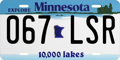 MN license plate 067LSR