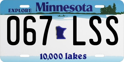 MN license plate 067LSS